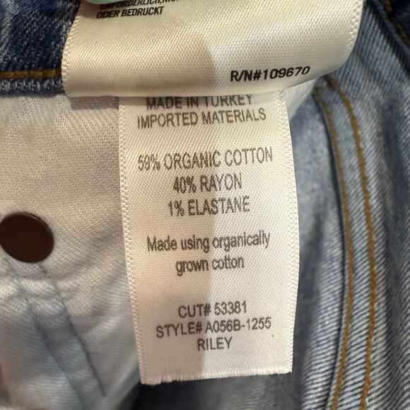 AGOLDE Blue Riley Distressed Cropped Straight Leg Jeans Sz 26 - Picture 8 of 13